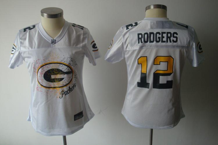 Packers #12 Aaron Rodgers White 2011 Women's Fem Fan Stitched NFL Jersey - Click Image to Close